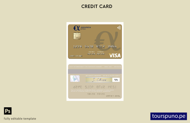 lista para imprimir plantilla de tarjeta visa del Banco Advanzia de Luxemburgo